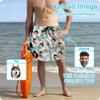 Custom Swim Trunks Men Personalized Funny Swim Beach Shorts with Faces on Them Custom Birthday Gifts for Men (Hawaiian-32) view 2