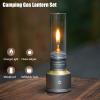 Campingmoon Camping Gas Lantern Outdoor Gas Tent Lamp with Empty Gas Tank Wooden Lantern Case view 2