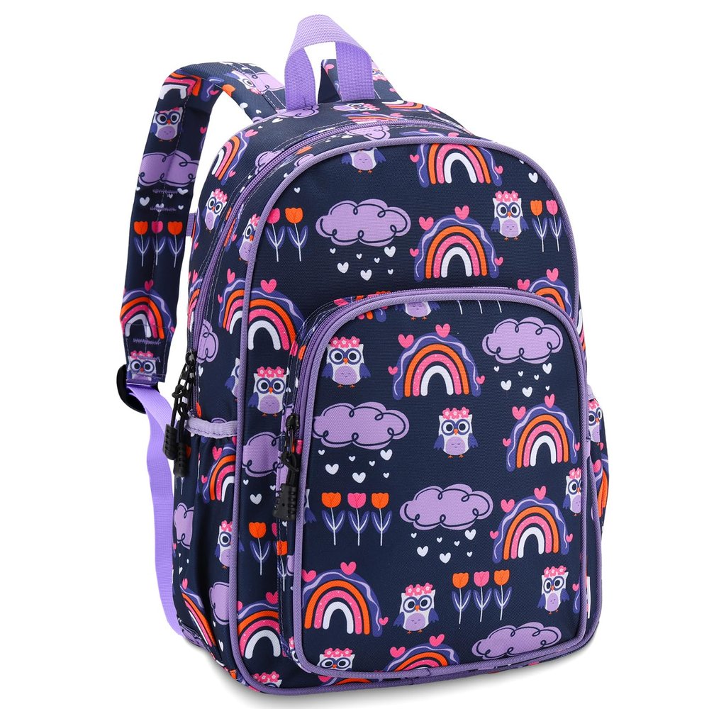 RAVUO Kids Backpack for Girls, Cute Preschool Backpack Water Resistant Boogbag Toddler Schoolbag for Kindergarten Elementary W Chest Strap,Owl