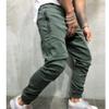 JEsilunmaMY Men's Zipper Pockets Joggers Pants Elastic Waist Cotton Drawstring Cargo Pants Workout Gym Running Sweatpants (Green,Medium) view 3