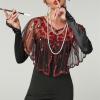 BESTORI 1920s Shawl Wraps Sequin Beaded Womens Cape for Evening Party Dresses Wedding Party Red view 2