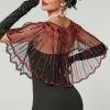 BESTORI 1920s Shawl Wraps Sequin Beaded Womens Cape for Evening Party Dresses Wedding Party Red view 3