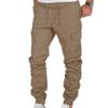 JEsilunmaMY Casual Cargo Pants for Men Drawstring Joggers Sweatpants with Multi Pockets Outdoor Workout Running Hiking Pants (Khaki,5X-Large) view 1