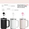 6 Pcs Accessories for Stanley Cup 20-40oz,2 Straw Covers,2 Replacement Straws,1 Straw Brush,1 Boot Included, Silicone Straw Cover Caps Topper (Black) view 2
