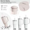 6 Pcs Accessories for Stanley Cup 20-40oz,2 Straw Covers,2 Replacement Straws,1 Straw Brush,1 Boot Included, Silicone Straw Cover Caps Topper (Black) view 3