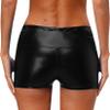 Lejafay Women's Metallic Rave Booty Shorts Hot Pants Shiny High Waisted Bottoms for Dance Festival Black Small view 2