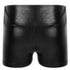 Lejafay Women's Metallic Rave Booty Shorts Hot Pants Shiny High Waisted Bottoms for Dance Festival Black Small view 4