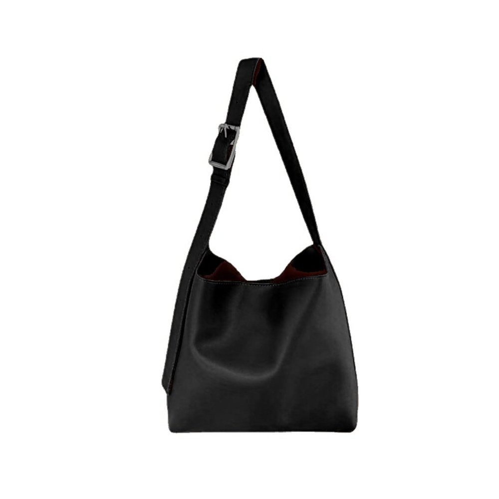 All-Match Women Shoulder Bag Solid Fashion Handbag Crossbody Bag Women's Minimalist PU Leather Bag For Work (SB372-Black)