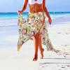 Custom Womens Sarong Wrap Beach Cover Ups Long Bikini Wraps Personalized Face Swimsuit Skirt Coverups Sheer Bathing Suit Swimwear Floral 24 view 4