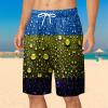 xoxingysm Mens Swim Trunks Board Shorts Elastic Waist Drawtring Funny Print Summer Beach Shorts Swimsuit Hawaiian Swimwear Blue view 2