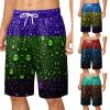 xoxingysm Mens Swim Trunks Board Shorts Elastic Waist Drawtring Funny Print Summer Beach Shorts Swimsuit Hawaiian Swimwear Blue view 3