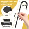 12 Inch Rebar Stakes, 8 Pack J Hook Heavy Duty Ground Stakes for Canopy Tent Trampoline and Chain Link Fence Rust Proof Coated Steel Ground Stakes Ground Anchors (Black) view 2