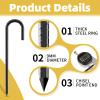 12 Inch Rebar Stakes, 8 Pack J Hook Heavy Duty Ground Stakes for Canopy Tent Trampoline and Chain Link Fence Rust Proof Coated Steel Ground Stakes Ground Anchors (Black) view 3