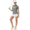 Golf Outfits for Women,Lightweight Moisture Wicking Short Sleeve Shirt Quick Dry Polo Shirt for Women(Grey-XL) view 4