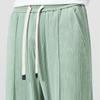 JEsilunmaMY Men's Flat Front Casual Trousers Ice Silk Summer Drawstring Wide Leg Pants Relaxed Fit Joggers Lounge Pants (Green,Large) view 4