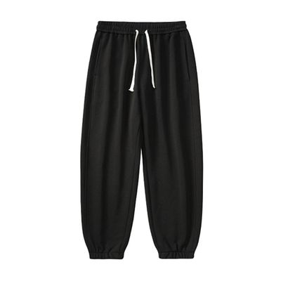 JEsilunmaMY Men's Loose Casual Joggers Pants Stretch Cotton Drawstring Sweatpants Workout Running Fleece Lounge Pants (Black,X-Large)