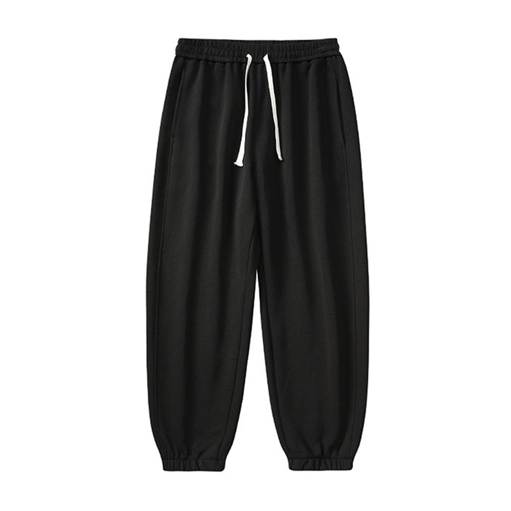 JEsilunmaMY Men's Loose Casual Joggers Pants Stretch Cotton Drawstring Sweatpants Workout Running Fleece Lounge Pants (Black,X-Large)