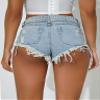 Casual Summer Jeans for Women Lace Up Raw Hem Denim Shorts Y2K Cheecky Mini Booty Hot Pants High Waisted Destroyed Jean Shorts view 3
