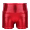 YiZYiF Women's Metallic Rave Booty Shorts Shiny High Waisted Shorts Hot Pants Dance Festival Bottoms Red Small view 3