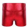YiZYiF Women's Metallic Rave Booty Shorts Shiny High Waisted Shorts Hot Pants Dance Festival Bottoms Red Small view 4