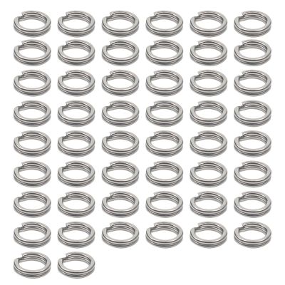 Hisocute 50Pcs Fishing Lures Connector Round Circle Split Rings Assorted Fishing Split Rings Stainless Steel Fishing Tackle Rings Fishing Double Split Rings