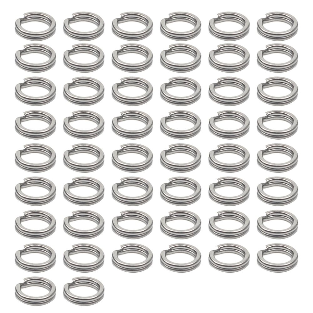 Hisocute 50Pcs Fishing Lures Connector Round Circle Split Rings Assorted Fishing Split Rings Stainless Steel Fishing Tackle Rings Fishing Double Split Rings