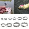 Hisocute 50Pcs Fishing Lures Connector Round Circle Split Rings Assorted Fishing Split Rings Stainless Steel Fishing Tackle Rings Fishing Double Split Rings view 3