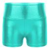 Hedmy Womens Metallic Booty Shorts High Waisted Shiny Rave Bottoms for Dance Festival Costumes Blue Green Small view 3