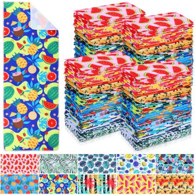 Hosuly 50 Pack Cooling Towel Bulk Summer Style Ice Towel for Beach Chilly Breathable Polyester Soft Sport for Neck Yoga Athletes Gym Workout Camping Fitness Running 32 x 12 Inch