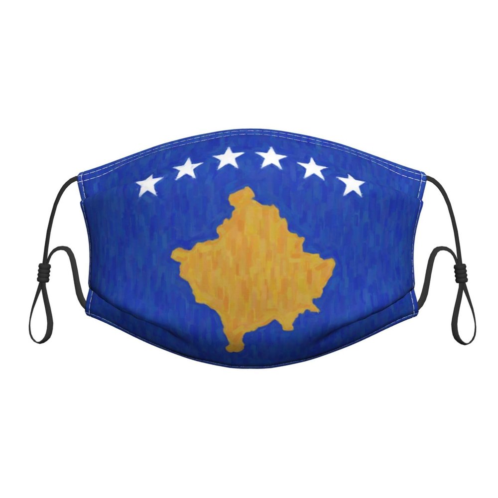 QFZ Flag of Kosovo Oil Painted Durable Masks for Work Play