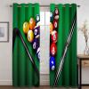 FNOIMO Green Pool Table Window Curtains, Billiards Enthusiasts Window Curtain Set of 2 Panels, 3D Printed Noise Reducing Grommet Drapes for Living Room Nursery Kids Girls Bedroom 79" W x 63" L view 2