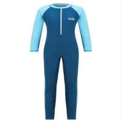 Sxiwei Kids Girls Athletic Swimsuit Long Sleeve One Piece Full Body Rash Guard Swimwear Bodysuit Sky Blue 11-12 Years