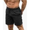 SWJGLITTR Men's Quick-Dry Lightweight Short Workout Athletic Gym Sports Shorts Basketball Running with Pockets Short Pant (Black,Medium) view 2