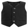 JEATHA Kids Boys Formal Tuxedo Suit Vest Classic Fit V-Neck Button Down Gentleman Suit Waistcoat for Wedding Party Black 2 Years view 1