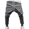 JEsilunmaMY Men's Hip Hop Slim Joggers Pants Casual Drop Crotch Tapered Sweatpants Outdoor Drawstring Lounge Harem Pants (Grey,Medium) view 1
