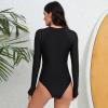 IBTOM CASTLE Zip Up Rash Guards for Women: Surfing Swimsuits for Women Sexy One Piece Bathing Suit Tummy Control Crew Neck Swimwear Slimming Monokini Sun Protection Athletic Beachwear White S view 2