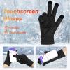 3-Pieces Winter Beanie Hat Scarf and Touch Screen Gloves Set Warm Knit Skull Cap for Men Women, W-Khaki(Hat Scarf Gloves) view 4