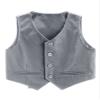 JEATHA Kids Boys Formal Tuxedo Suit Vest Classic Fit V-Neck Button Down Gentleman Suit Waistcoat for Wedding Party Gray 8 Years view 3
