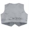 JEATHA Kids Boys Formal Tuxedo Suit Vest Classic Fit V-Neck Button Down Gentleman Suit Waistcoat for Wedding Party Gray 8 Years view 4