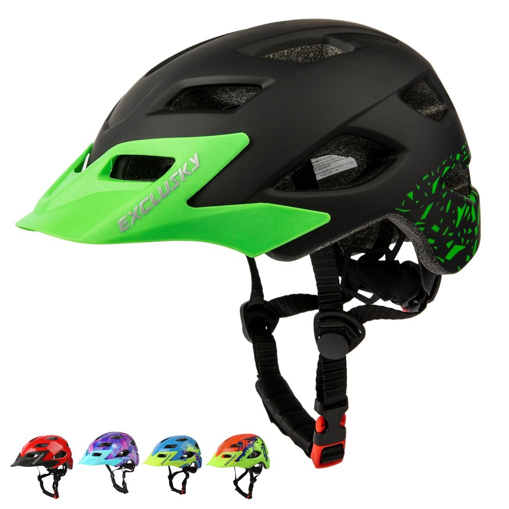 Exclusky Kids Bike Helmet Adjustable and Multi-Sport Boys Girls Helmet Ages 5-14