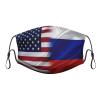 QFZ Russia America Flag Durable Masks for Work Play view 1