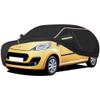 WOLWES Car Cover are Suitable for Peugeot 107 3 Door/5 Door All-Weather Windproof, Snowproof, Rainproof, UV-Protected and Breathable All-Season Universal with Side Door Zip Oxford Cloth Car Cover (Co view 1