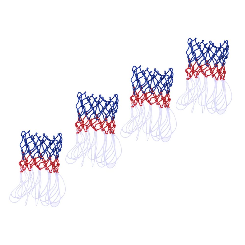 POPETPOP 4pcs Tricolor Nylon Basketball Nets Weather Competition Mesh for Use Fits Standard Youth Wear-Resistant