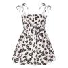 KAGAYD Toddler Girl's Floral Print Dress Spaghetti Strap Flared A Line Dress Summer Sundress (White, 1-2 Years) view 1