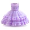 OBEEII Toddler Baby Flower Girl Dress for Wedding Sleeveless Lace Tiered Tulle Princess Dress Pageant Formal Party Dress First Birthday Photoshhot Christmas Dress Lilac-lace 7-12 Months view 1