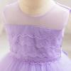 OBEEII Toddler Baby Flower Girl Dress for Wedding Sleeveless Lace Tiered Tulle Princess Dress Pageant Formal Party Dress First Birthday Photoshhot Christmas Dress Lilac-lace 7-12 Months view 4