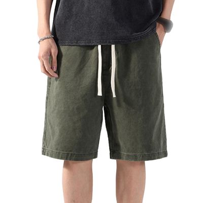 SWJGLITTR Mens Drawstring Work Shorts Relaxed Fit Outdoor Lightweight Short Pant Casual Cotton Summer Cargo Short (Green,4X-Large)