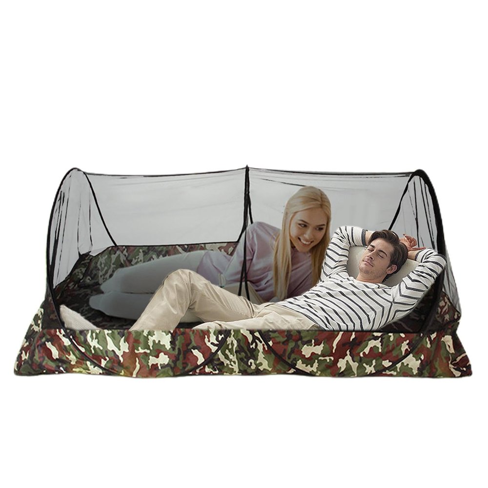 1/4 Pop Up Mesh Tent - Portable Outdoor Camping Tent Net, Easy Setup Camping Tent with Carry Bag | Foldable Pop Up Mosquitoo Net, Compact and Lightweight Sleeping Mesh Net for Camping Bed Patio