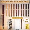 Spakon 30 Sets Christian Gifts for Men Religious Baptism Church Inspirational Bible Verse Engraved Compass Bamboo Pen Bookmark Christmas Christian Gifts for Pastor Father Sunday School (Natural) view 3