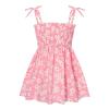 KAGAYD Toddler Girl's Floral Print Dress Spaghetti Strap Flared A Line Dress Summer Sundress (Pink, 1-2 Years) view 1